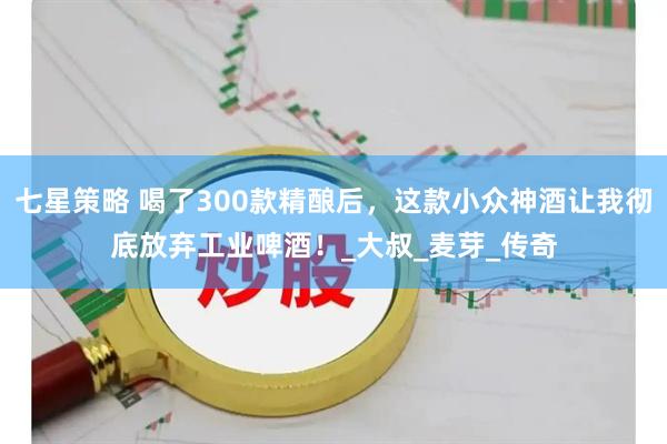 七星策略 喝了300款精酿后，这款小众神酒让我彻底放弃工业啤酒！_大叔_麦芽_传奇