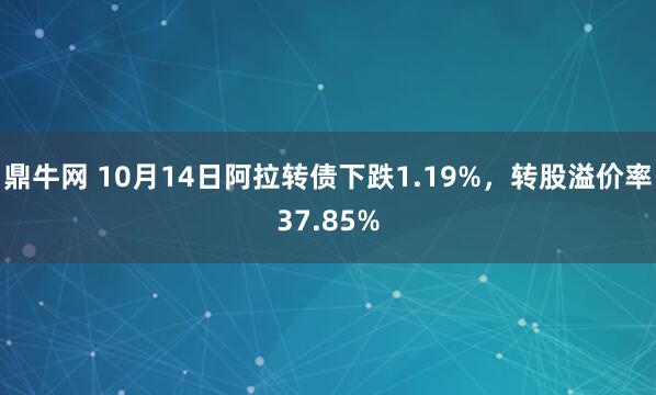 鼎牛网 10月14日阿拉转债下跌1.19%，转股溢价率37.85%