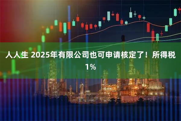 人人生 2025年有限公司也可申请核定了！所得税1%