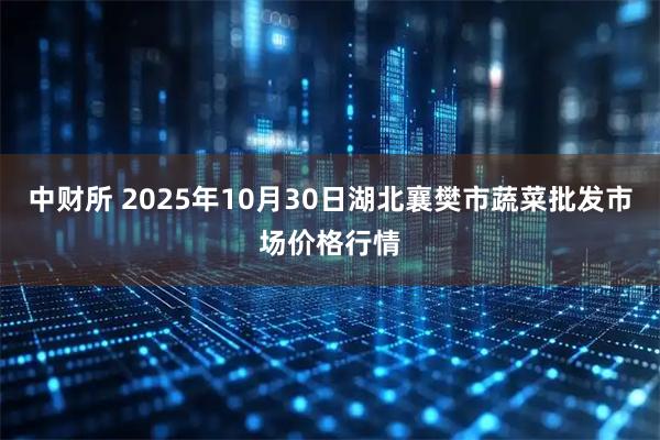 中财所 2025年10月30日湖北襄樊市蔬菜批发市场价格行情