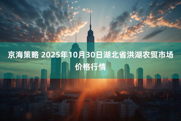 京海策略 2025年10月30日湖北省洪湖农贸市场价格行情