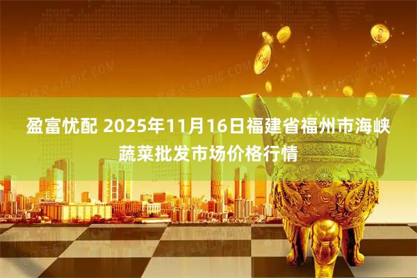 盈富忧配 2025年11月16日福建省福州市海峡蔬菜批发市场价格行情